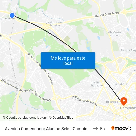 Avenida Comendador Aladino Selmi Campinas - São Paulo Brasil to Esamc map