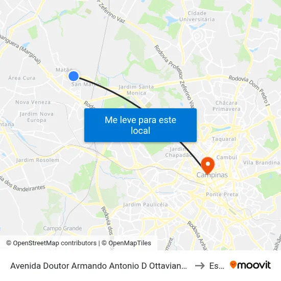 Avenida Doutor Armando Antonio D Ottaviano Campinas - São Paulo Brasil to Esamc map