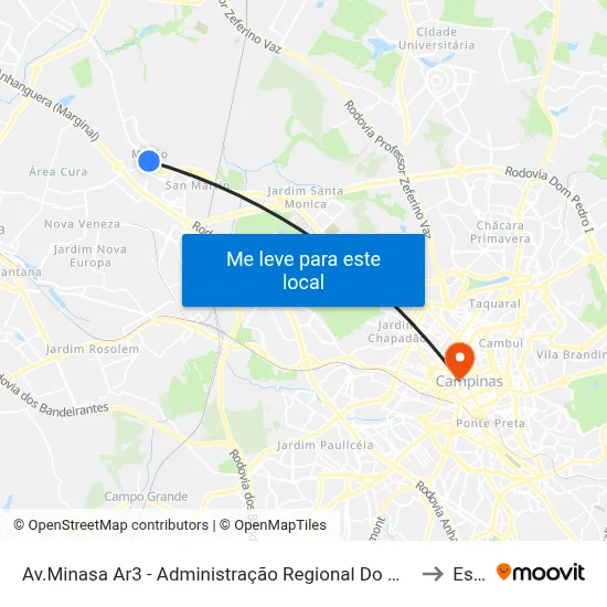Av.Minasa Ar3 - Administração Regional Do Matão Sumaré - São Paulo Brasil to Esamc map