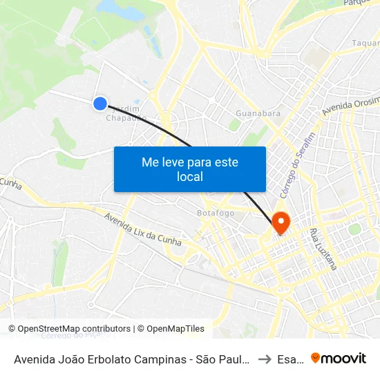 Avenida João Erbolato Campinas - São Paulo 13070 Brasil to Esamc map