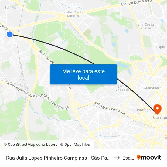 Rua Julia Lopes Pinheiro Campinas - São Paulo 13067 Brasil to Esamc map