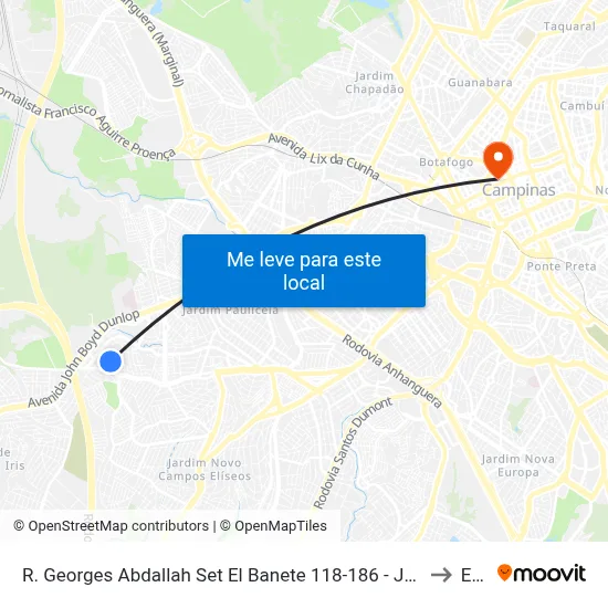 R. Georges Abdallah Set El Banete 118-186 - Jardim Ipaussurama Campinas - SP 13060-844 Brasil to Esamc map