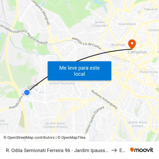 R. Odila Semionati Ferreira 96 - Jardim Ipaussurama Campinas - SP 13060-813 Brasil to Esamc map