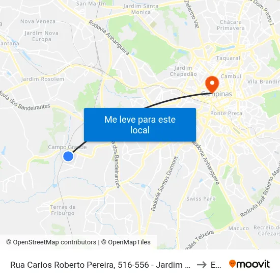 Rua Carlos Roberto Pereira, 516-556 - Jardim Florence Campinas - SP 13059-020 Brasil to Esamc map