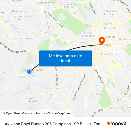 Av. John Boyd Dunlop 206 Campinas - SP Brasil to Esamc map