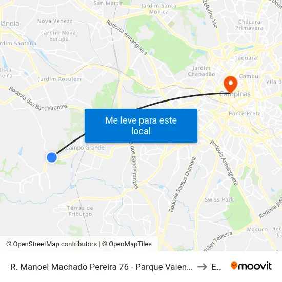 R. Manoel Machado Pereira 76 - Parque Valenca I Campinas - SP 13058-500 Brasil to Esamc map