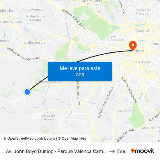 Av. John Boyd Dunlop - Parque Valença Campinas - SP Brasil to Esamc map