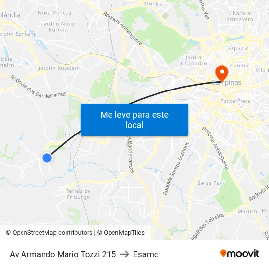 Av Armando Mario Tozzi 215 to Esamc map