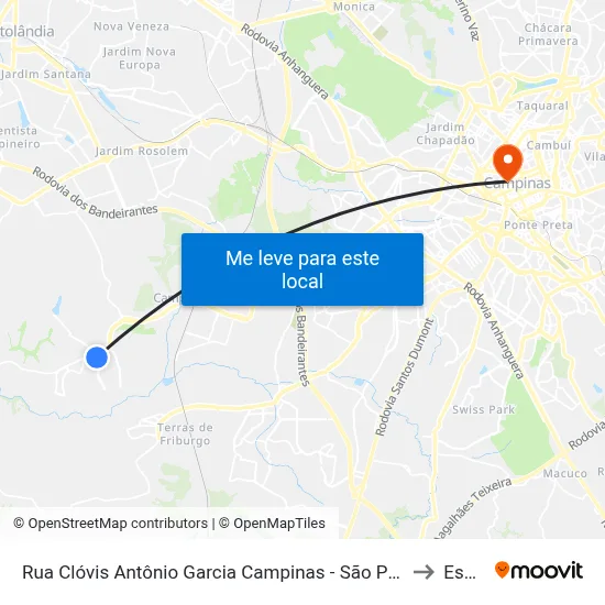 Rua Clóvis Antônio Garcia Campinas - São Paulo 13058 Brasil to Esamc map