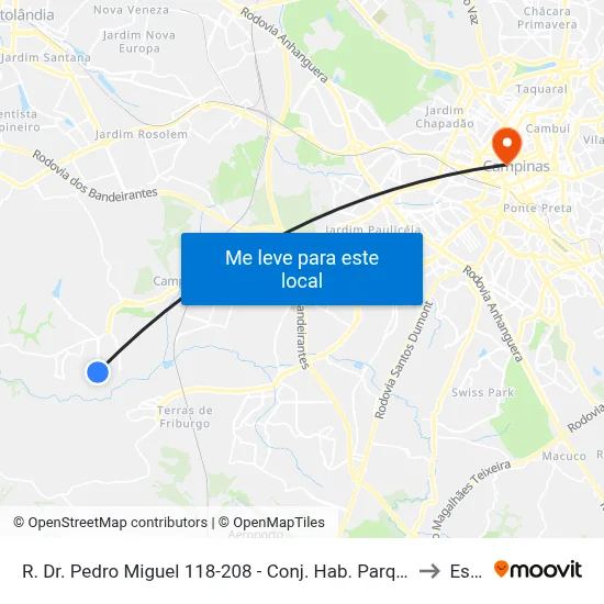 R. Dr. Pedro Miguel 118-208 - Conj. Hab. Parque Itajai Campinas - SP Brasil to Esamc map