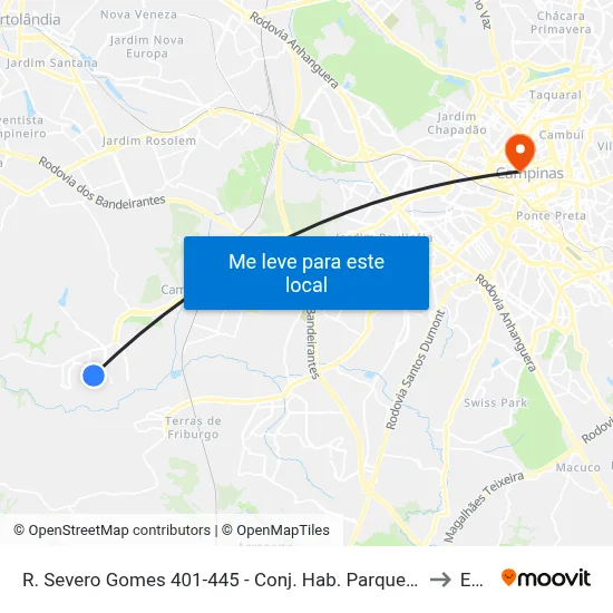 R. Severo Gomes 401-445 - Conj. Hab. Parque Itajai Campinas - SP 13058-035 Brasil to Esamc map
