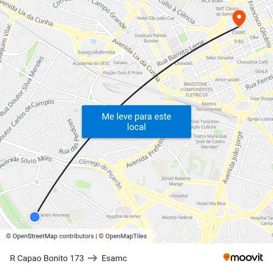 R Capao Bonito 173 to Esamc map