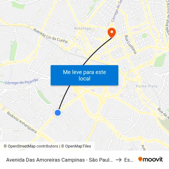Avenida Das Amoreiras Campinas - São Paulo 13036-225 Brasil to Esamc map
