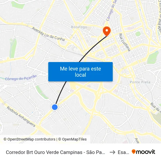 Corredor Brt Ouro Verde Campinas - São Paulo 13030 Brasil to Esamc map
