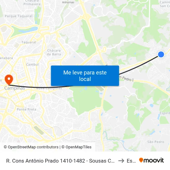 R. Cons Antônio Prado 1410-1482 - Sousas Campinas - SP 13106-042 Brasil to Esamc map