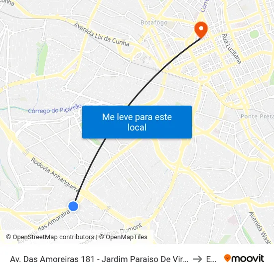 Av. Das Amoreiras 181 - Jardim Paraiso De Viracopos Campinas - SP 13052-205 Brasil to Esamc map