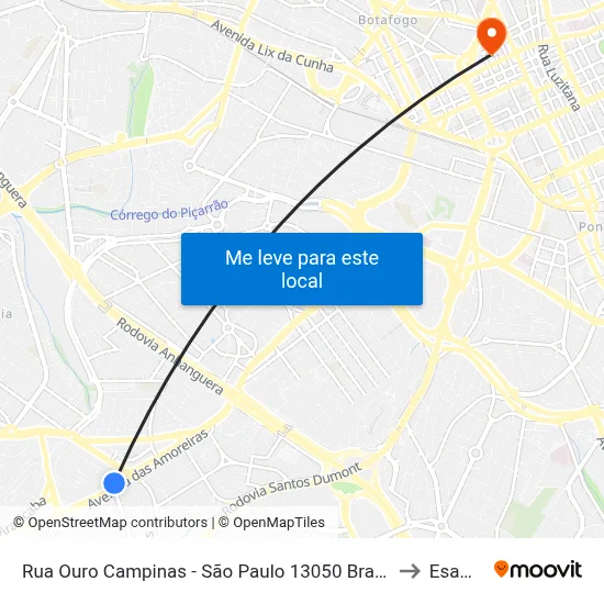 Rua Ouro Campinas - São Paulo 13050 Brasil to Esamc map