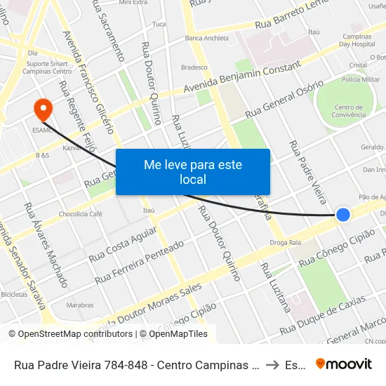 Rua Padre Vieira 784-848 - Centro Campinas - SP 13015-300 Brasil to Esamc map