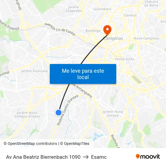 Av Ana Beatriz Bierrenbach 1090 to Esamc map