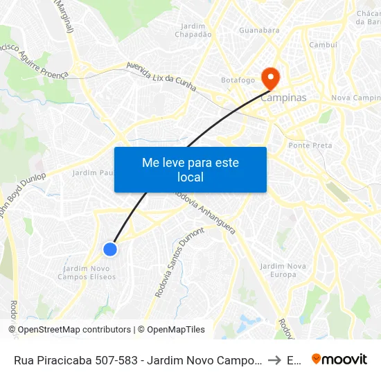 Rua Piracicaba 507-583 - Jardim Novo Campos Eliseos Campinas - SP 13050-700 Brasil to Esamc map
