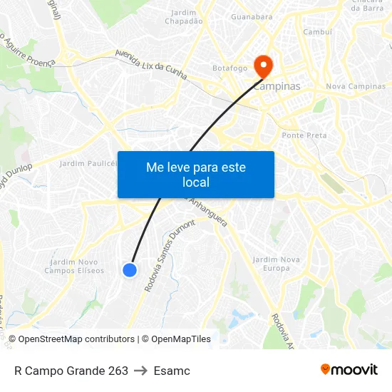 R Campo Grande 263 to Esamc map