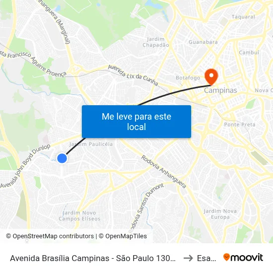 Avenida Brasília Campinas - São Paulo 13060 Brasil to Esamc map