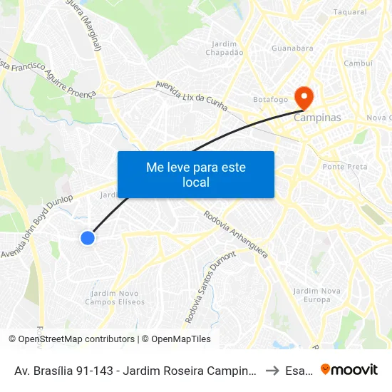 Av. Brasília 91-143 - Jardim Roseira Campinas - SP Brasil to Esamc map