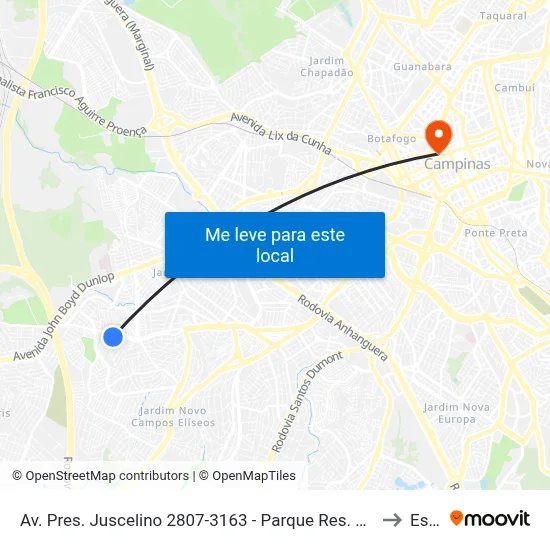 Av. Pres. Juscelino 2807-3163 - Parque Res. Vila União Campinas - SP Brasil to Esamc map