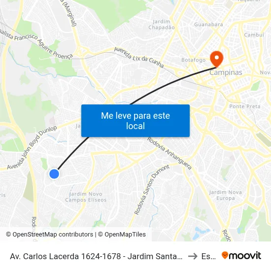 Av. Carlos Lacerda 1624-1678 - Jardim Santa Lucia Campinas - SP Brasil to Esamc map