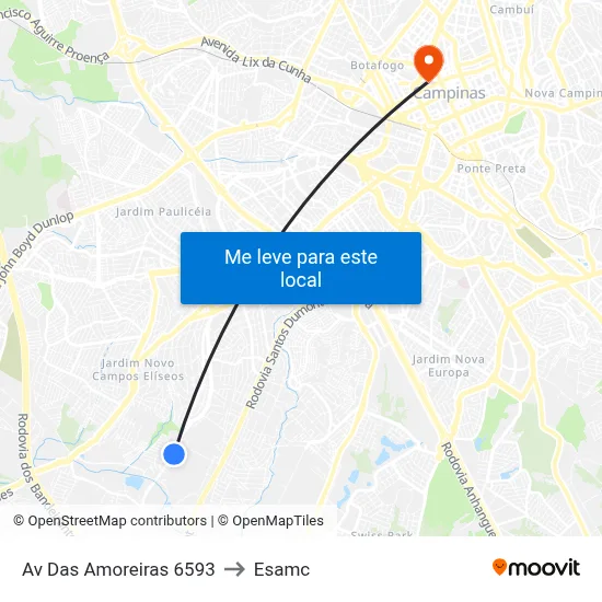 Av Das Amoreiras 6593 to Esamc map