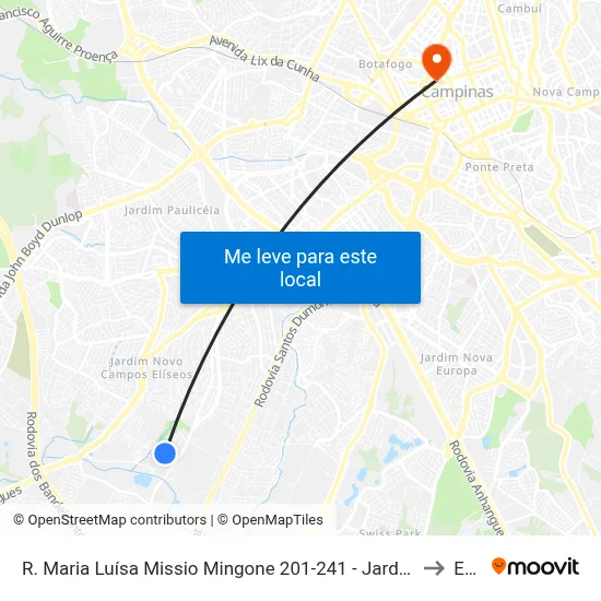 R. Maria Luísa Missio Mingone 201-241 - Jardim Amoreiras Campinas - SP 13050-660 Brasil to Esamc map