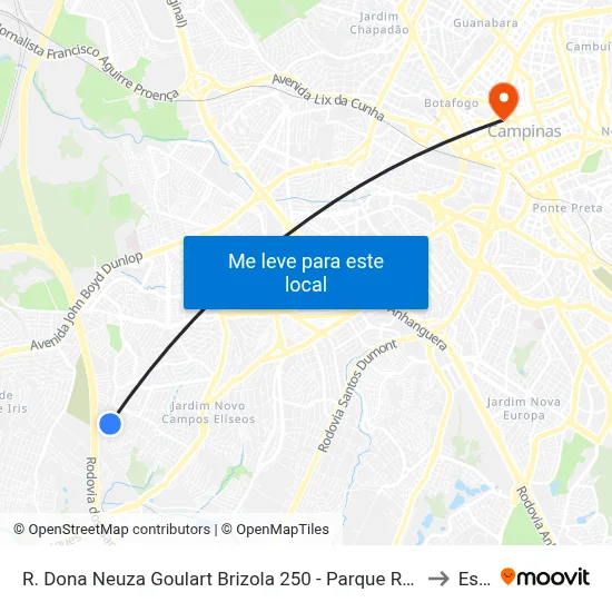 R. Dona Neuza Goulart Brizola 250 - Parque Res. Vila União Campinas - SP Brasil to Esamc map