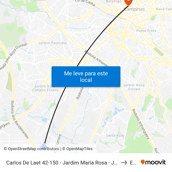 Carlos De Laet 42-150 - Jardim Maria Rosa - Jardim Itatinga Campinas - SP 13052-402 Brasil to Esamc map