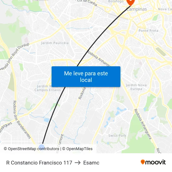 R Constancio Francisco 117 to Esamc map