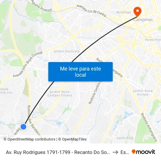 Av. Ruy Rodrigues 1791-1799 - Recanto Do Sol I Campinas - SP 13056-679 Brasil to Esamc map