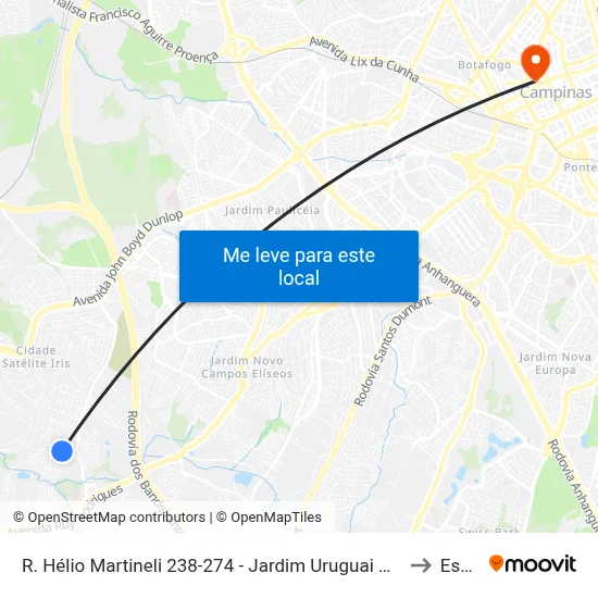 R. Hélio Martineli 238-274 - Jardim Uruguai Campinas - SP Brasil to Esamc map