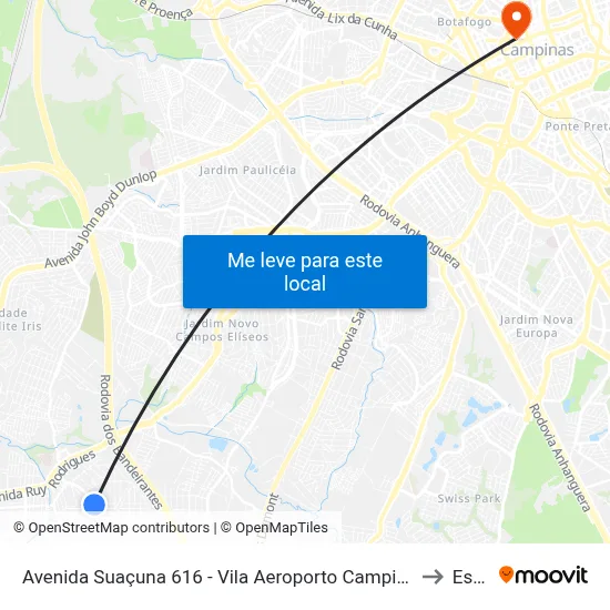Avenida Suaçuna 616 - Vila Aeroporto Campinas - SP 13054-105 Brasil to Esamc map
