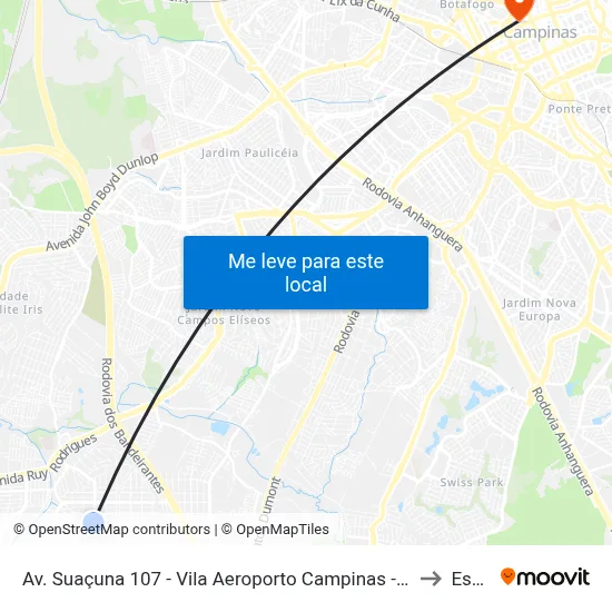 Av. Suaçuna 107 - Vila Aeroporto Campinas - SP 13054-105 Brasil to Esamc map