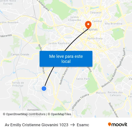 Av Emilly Cristienne Giovanini 1023 to Esamc map