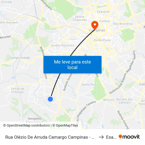 Rua Olézio De Arruda Camargo Campinas - São Paulo Brasil to Esamc map