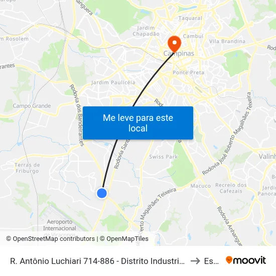 R. Antônio Luchiari 714-886 - Distrito Industrial Campinas - SP Brasil to Esamc map