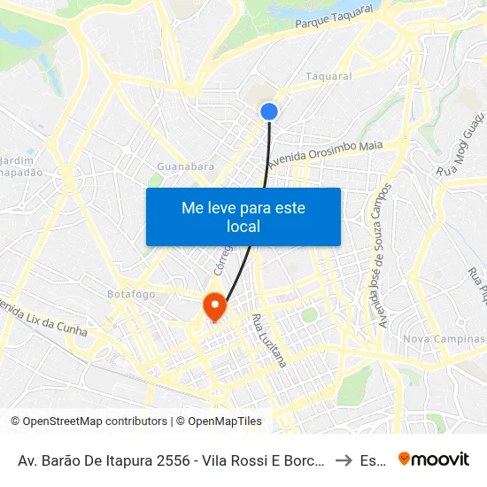 Av. Barão De Itapura 2556 - Vila Rossi E Borchi Campinas - SP Brasil to Esamc map