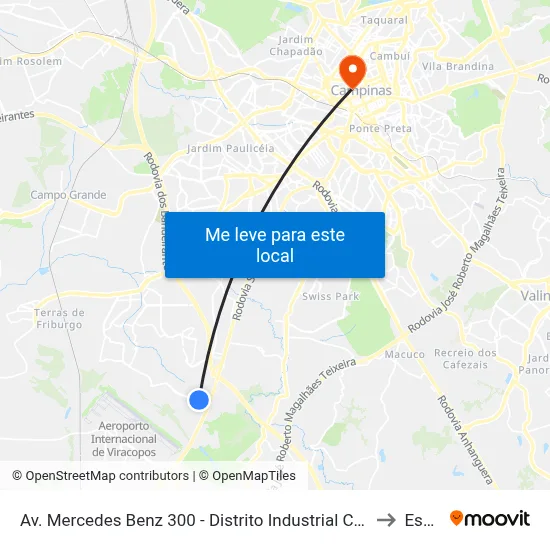Av. Mercedes Benz 300 - Distrito Industrial Campinas - SP Brasil to Esamc map