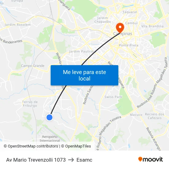 Av Mario Trevenzolli 1073 to Esamc map