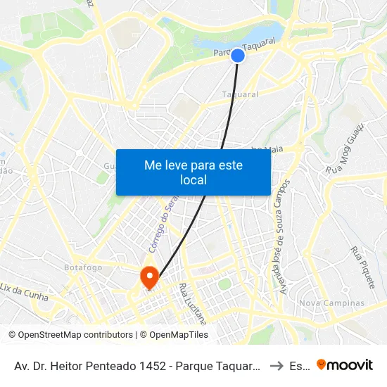 Av. Dr. Heitor Penteado 1452 - Parque Taquaral Campinas - SP 13075-460 Brasil to Esamc map