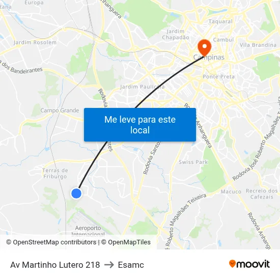Av Martinho Lutero 218 to Esamc map