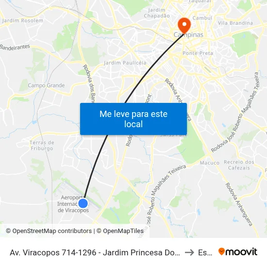 Av. Viracopos 714-1296 - Jardim Princesa Doeste Campinas - SP Brasil to Esamc map