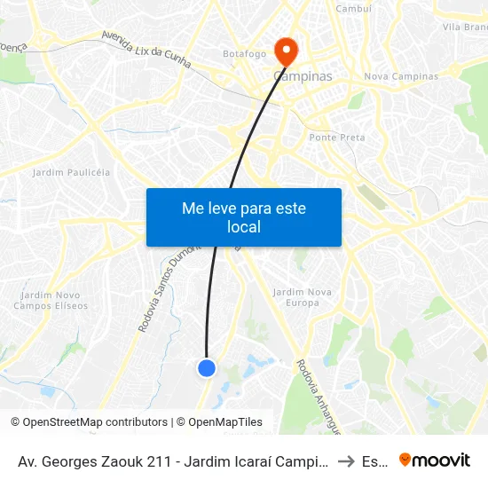 Av. Georges Zaouk 211 - Jardim Icaraí Campinas - SP 13051-411 Brasil to Esamc map