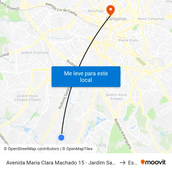 Avenida Maria Clara Machado 15 - Jardim Santa Cruz Campinas - SP Brasil to Esamc map
