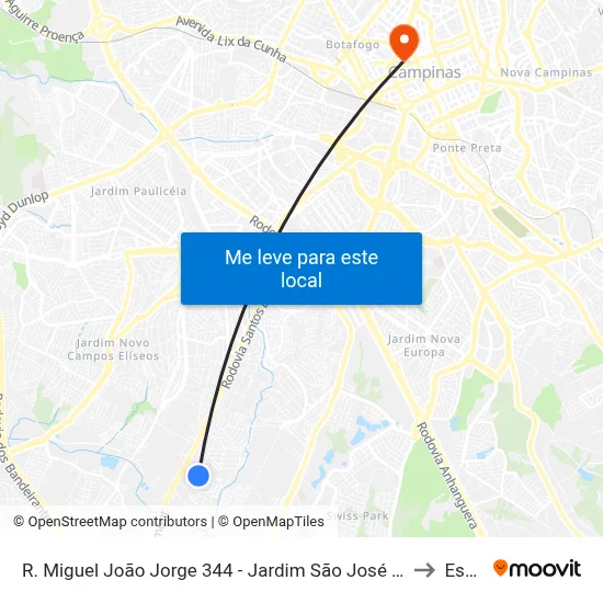 R. Miguel João Jorge 344 - Jardim São José Campinas - SP Brasil to Esamc map